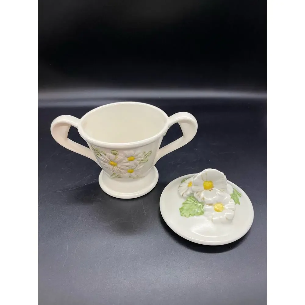 Vintage Metlox Sculptured Daisy Poppytrail Sugar Bowl with Lid